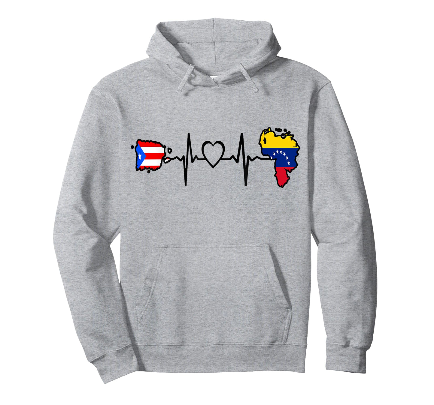 Puerto Rico Venezuela Flag Puerto Rican Venezuelan Heartbeat T-Shirt
