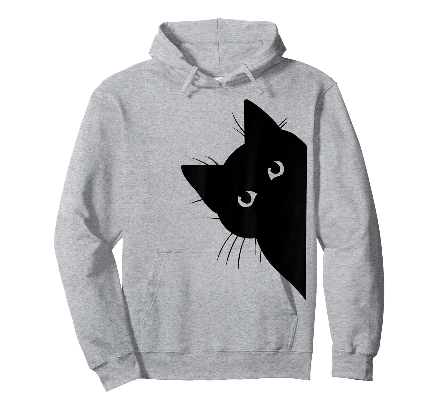 Curious Black Cat Peeking, Funny Sneaky Cat, Cat Mom Cat Dad T-Shirt