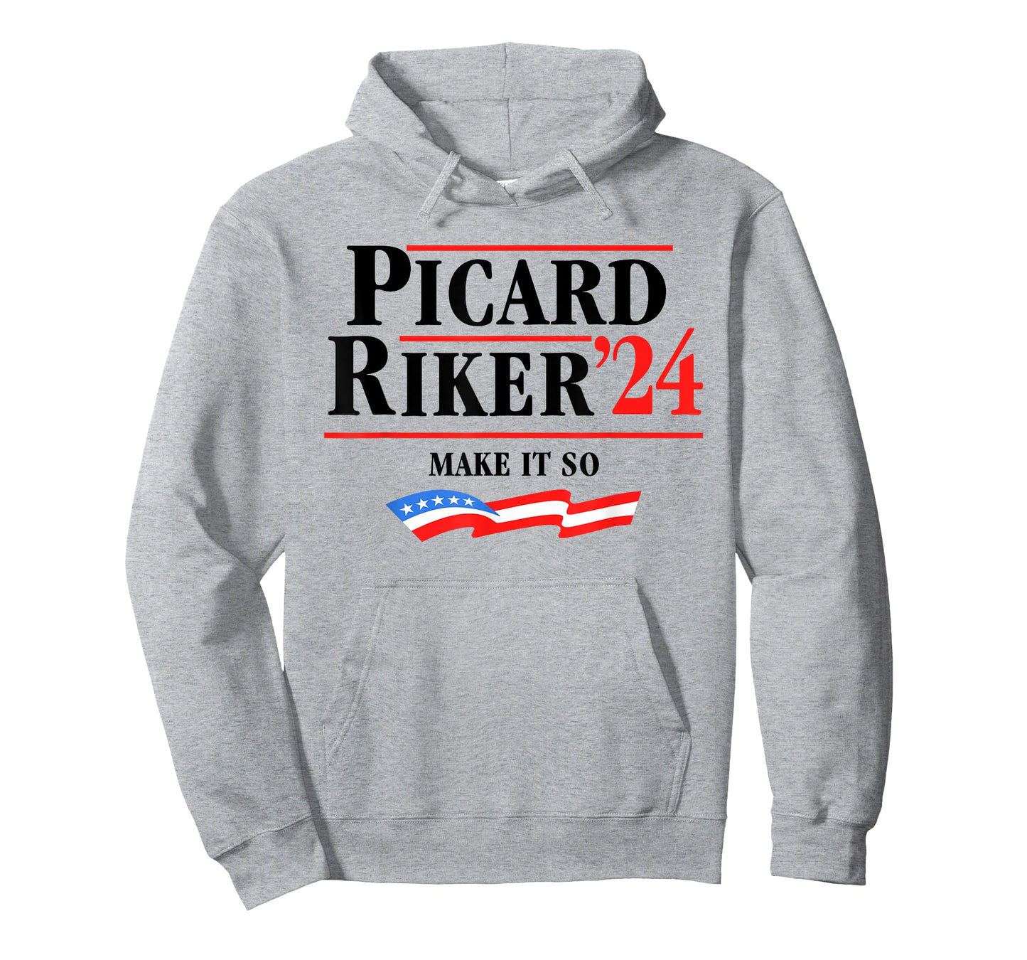 Picard Riker 2024 Make It So American Flag Funny Political T-Shirt