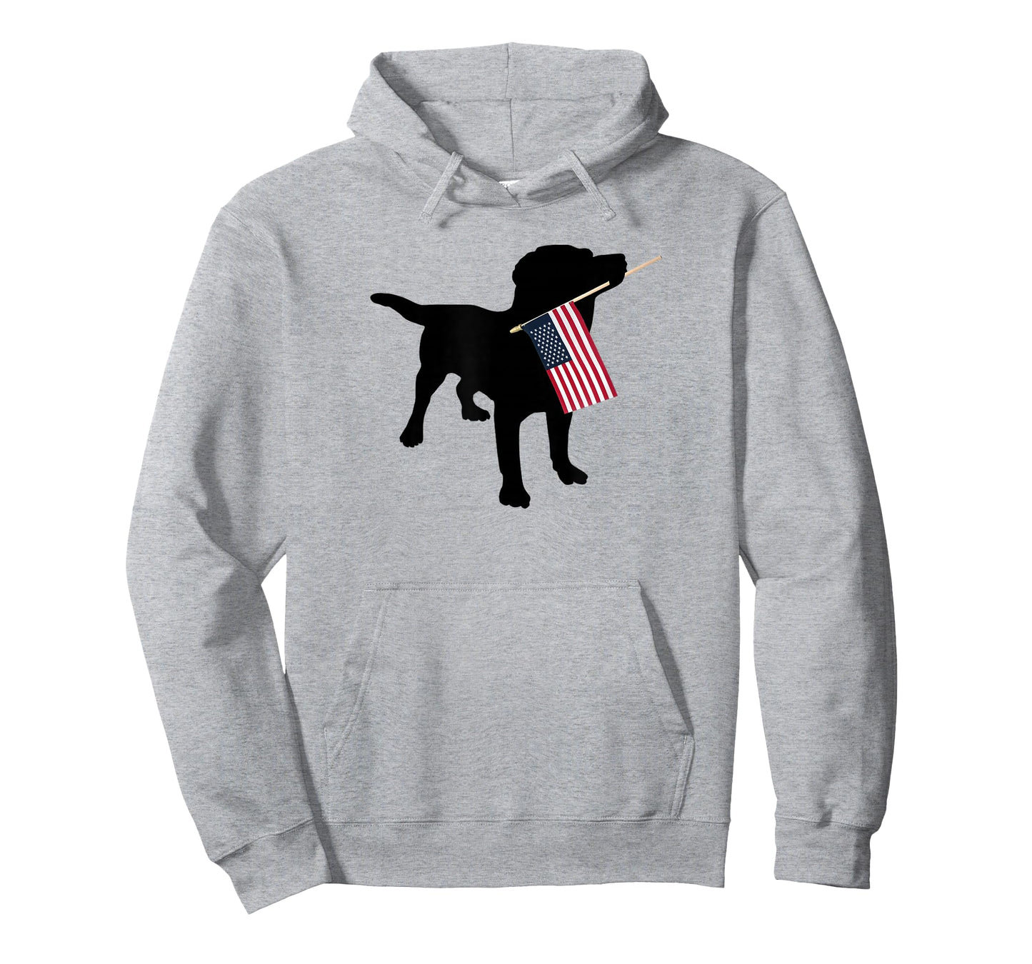 Black Lab Dog Holding July 4th Patriotic USA Flag T-Shirt T-Shirt