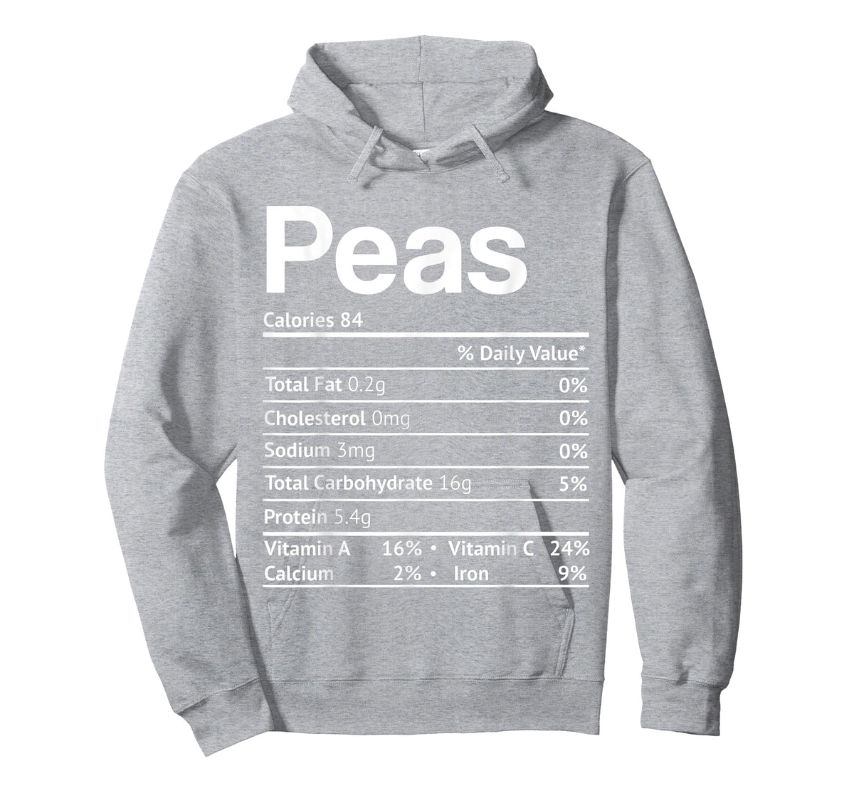 Peas Nutrition Facts Funny Thanksgiving Christmas Food T-Shirt
