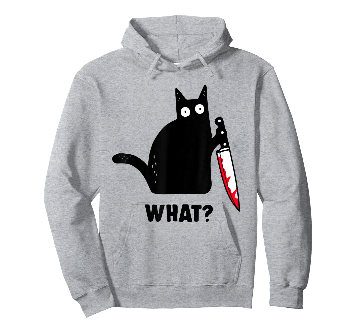 Cat What? Funny Black Cat Shirt, Murderous Cat with Knife T-Shirt
