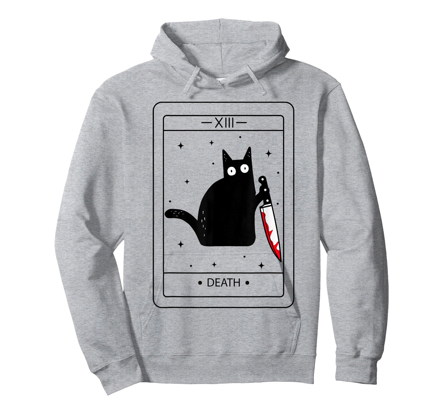 Black Cat Death Tarot Cat Lover Funny Halloween Womens Mens T-Shirt