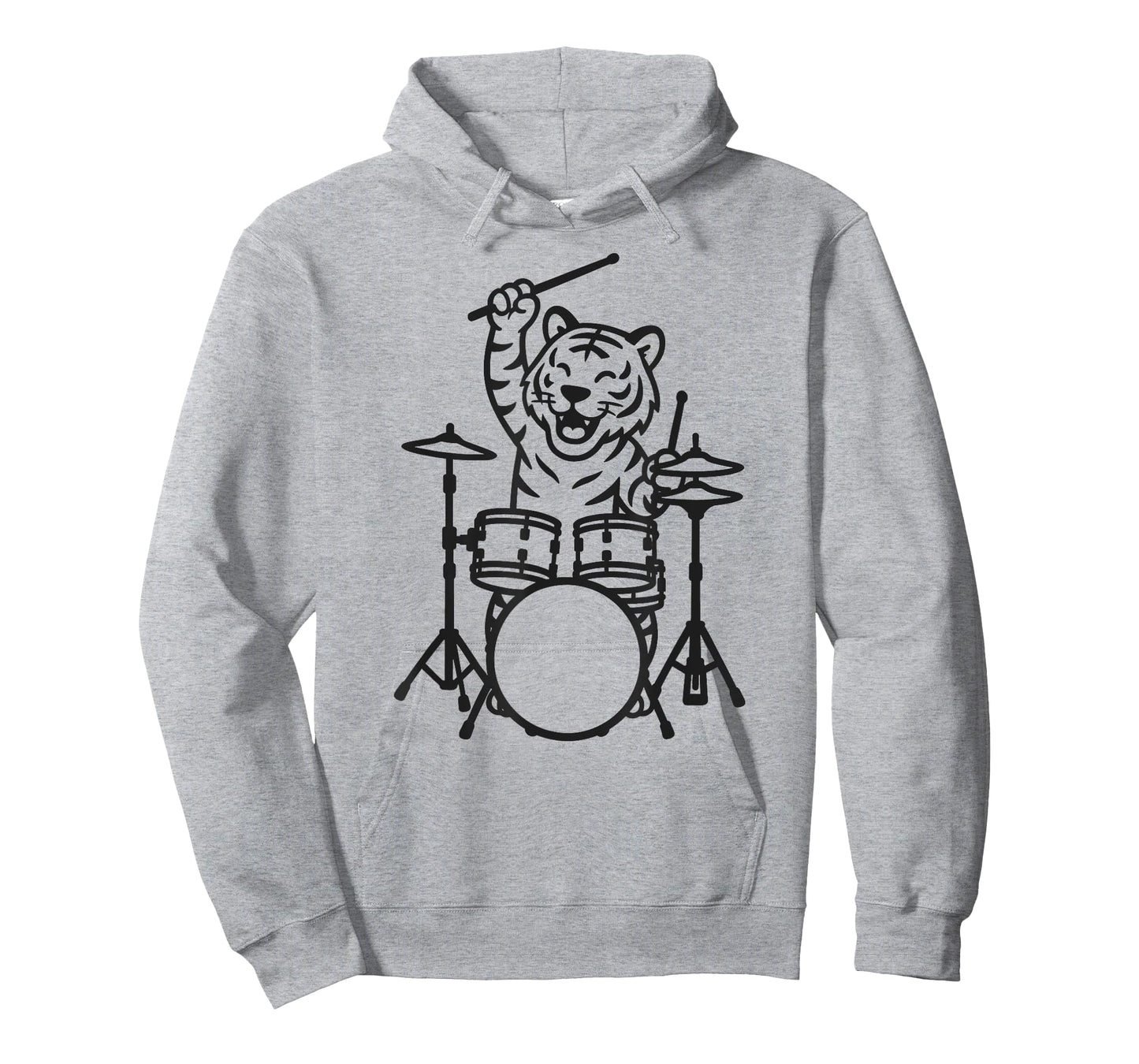 Funny Tiger Drummer Drumming Drums Music Lover Boys Girls T-Shirt