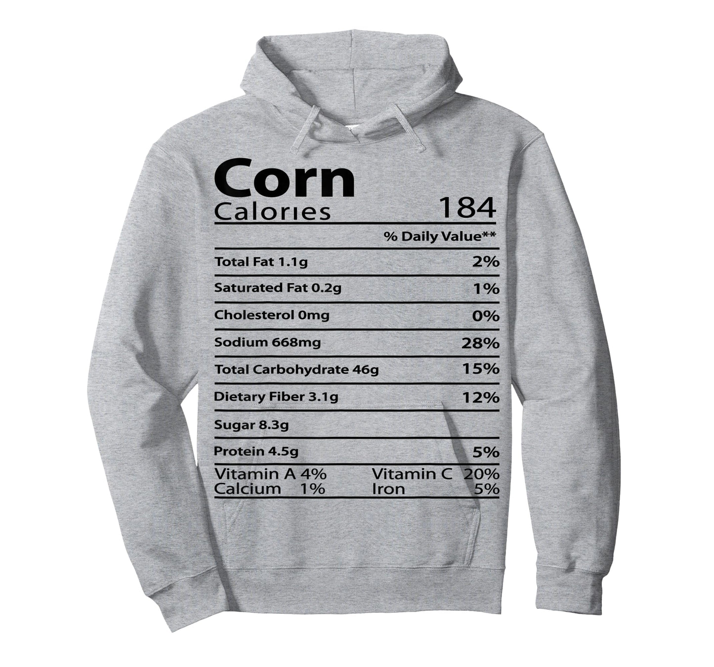 Corn Thanksgiving Nutrition Ingredients Nutritional Table T-Shirt