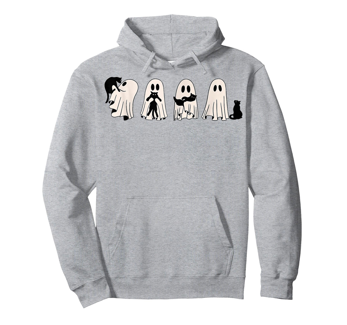 Ghost And Black Cat, Cute Ghost Holding Cat T-Shirt