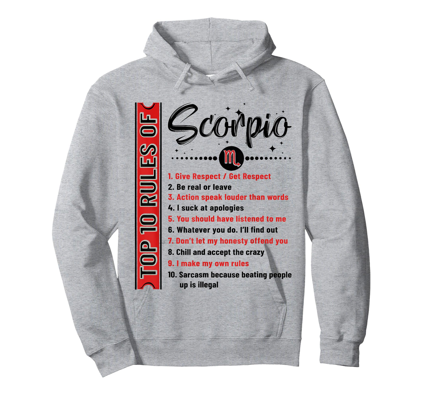 Scorpio Shirt Top 10 Rules Of Scorpio Birthday T-Shirt