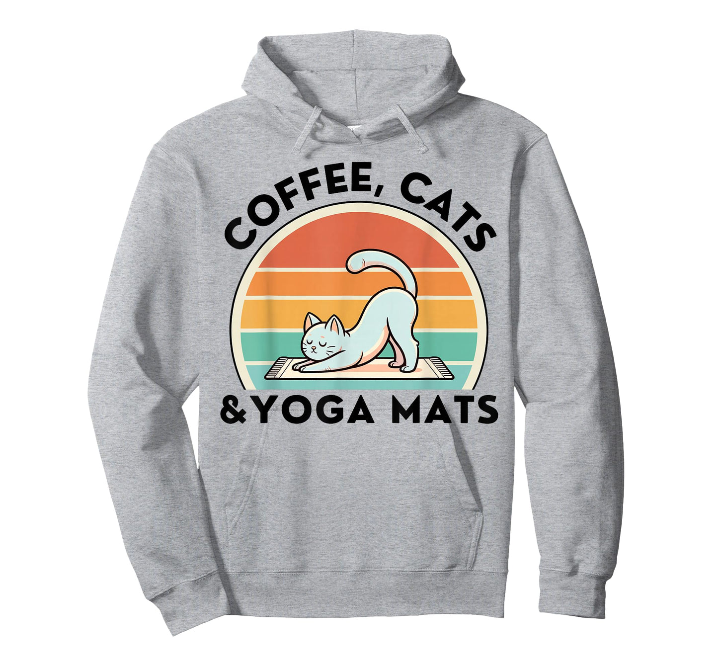 Coffee Cats And Yoga Mats Meditation Women Men T-Shirt