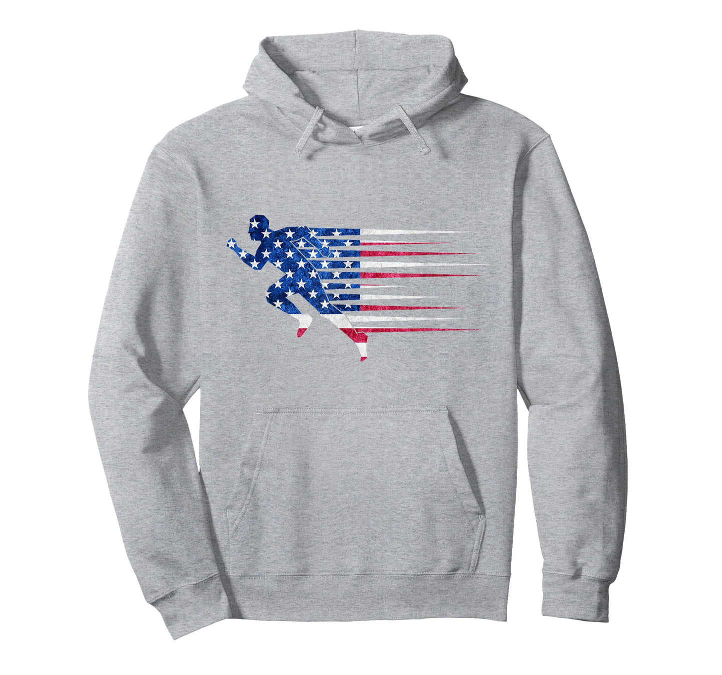 Patriotic Running USA American Flag Track and Field Team T-Shirt