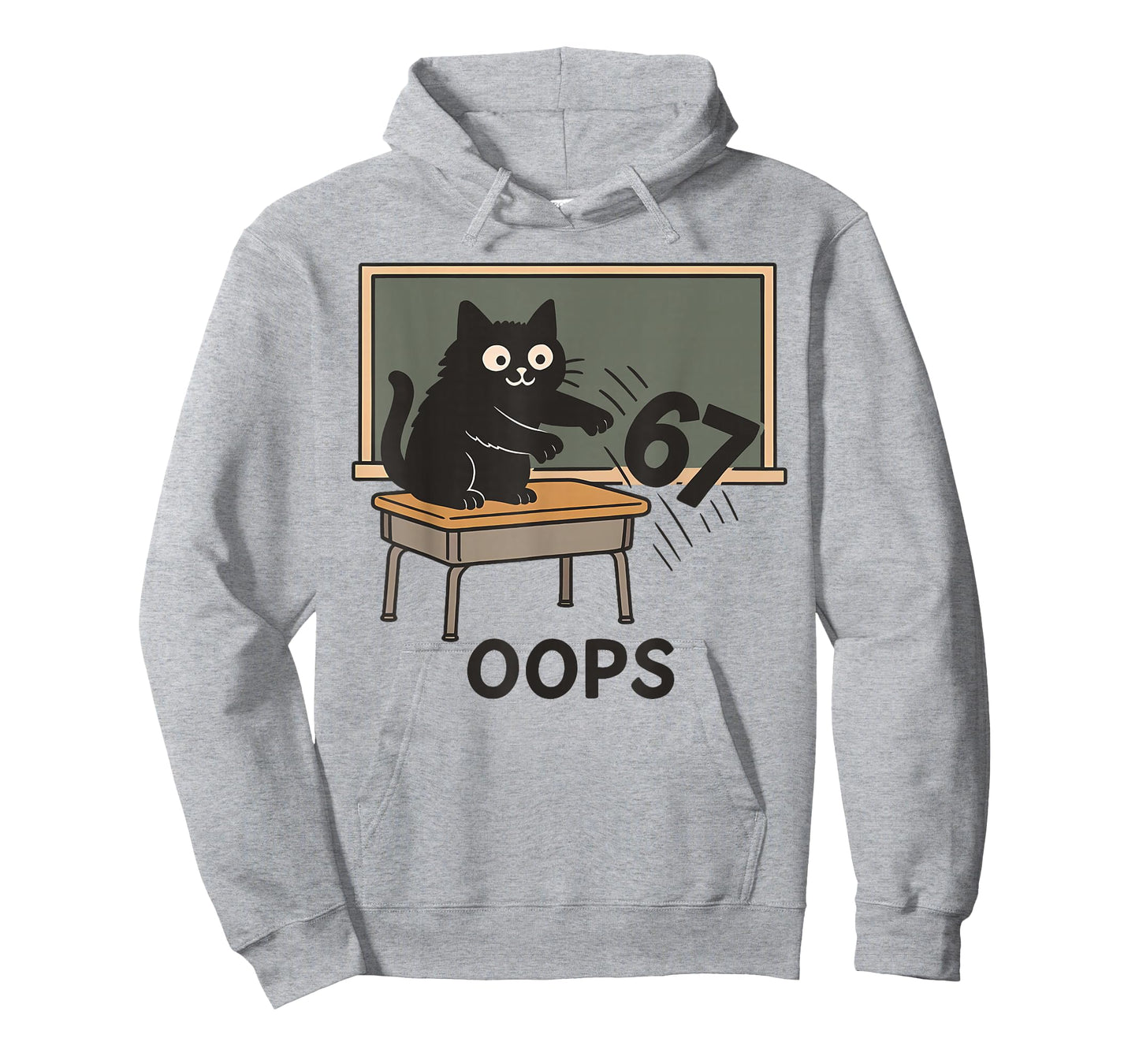 Oops Funny Anti 67 Teacher Six Seven Cute Cat Teacher T-Shirt