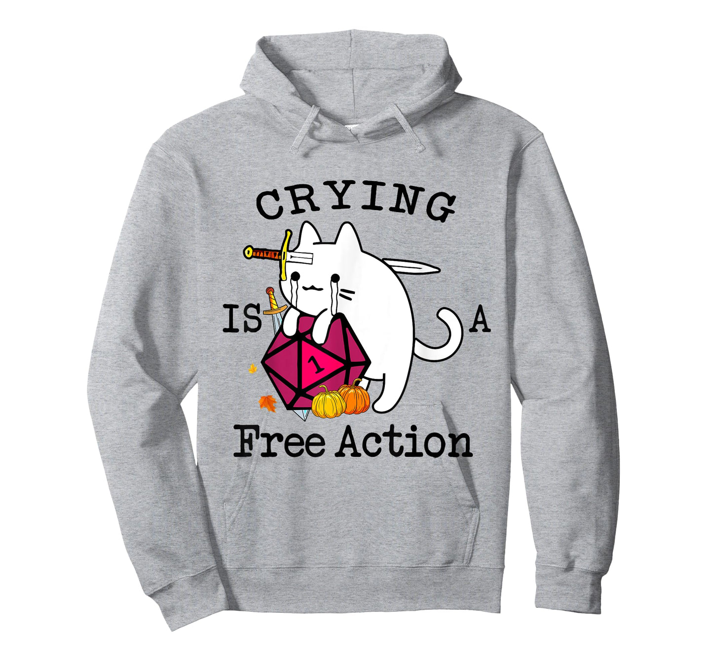 Crying Is A Free Action Cat Roleplaying Dice Gamer Men Women Kids T-Shirt