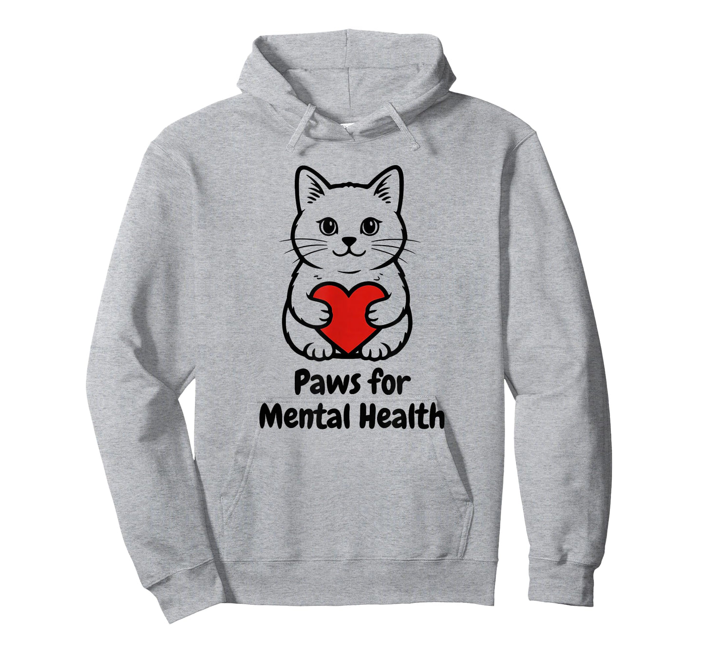 Paws for Mental Health Cat Tee Cute Kitty Heart Hug T T-Shirt