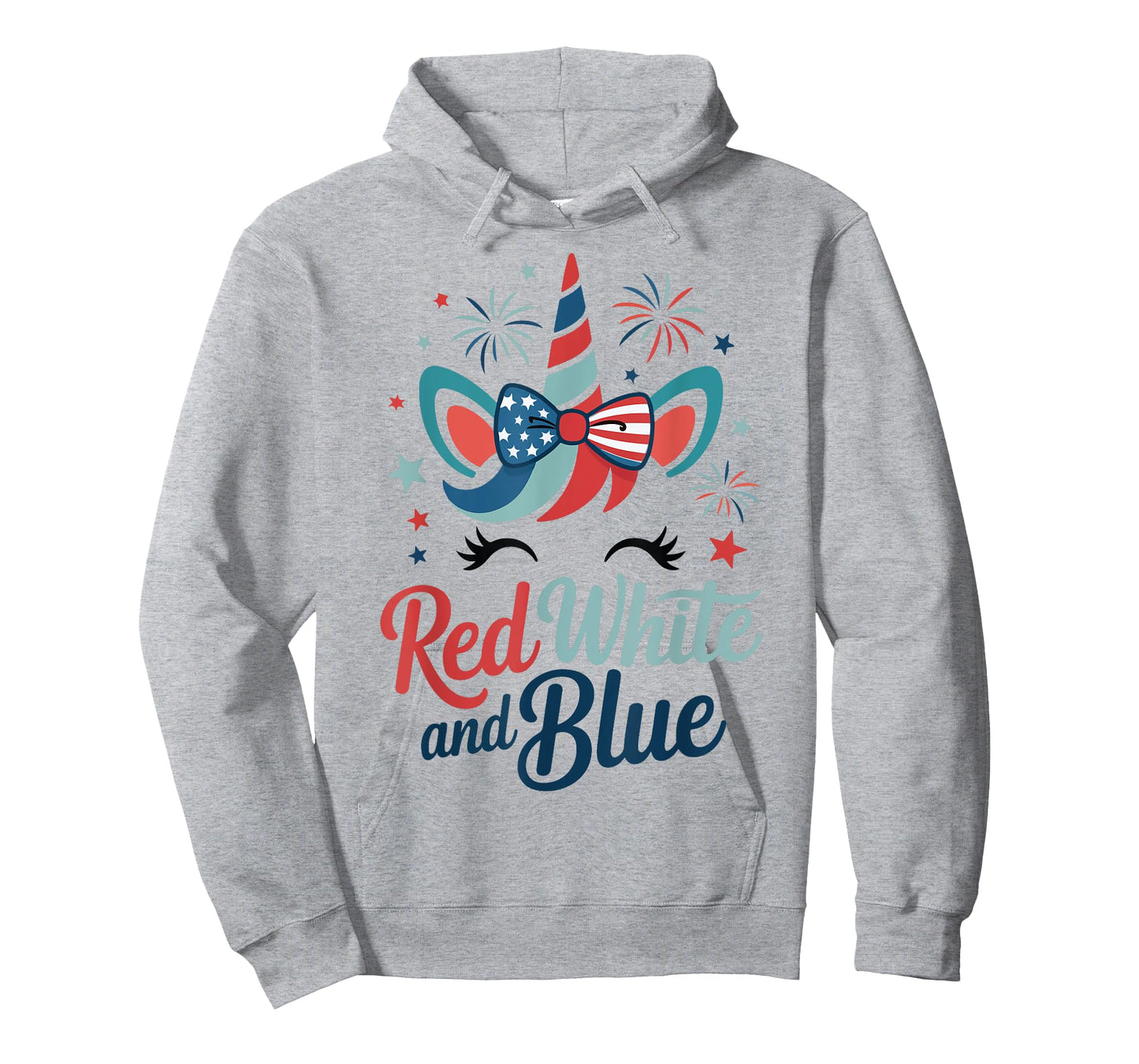 Girl Red White Blue Flag Unicorn 4th July Toddler Patriotic T-Shirt