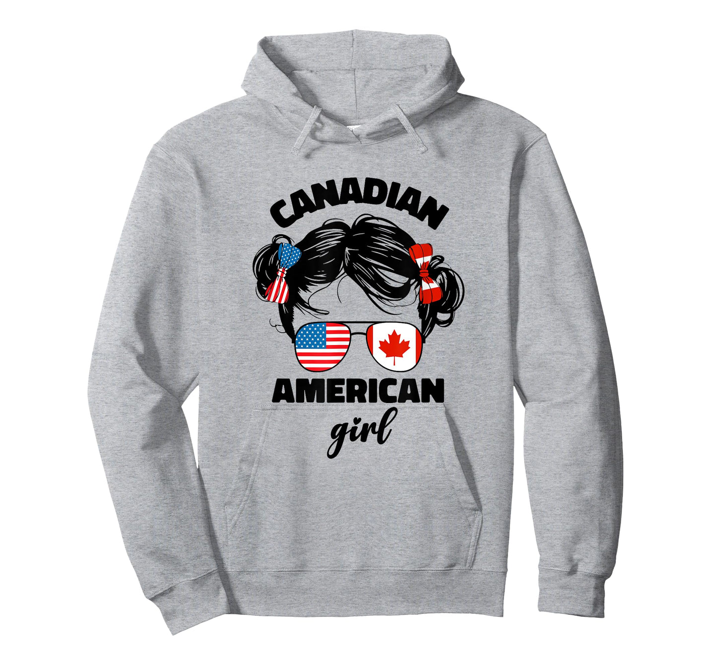 Half Canadian And American America Canada Usa Flag Kids Girl T-Shirt