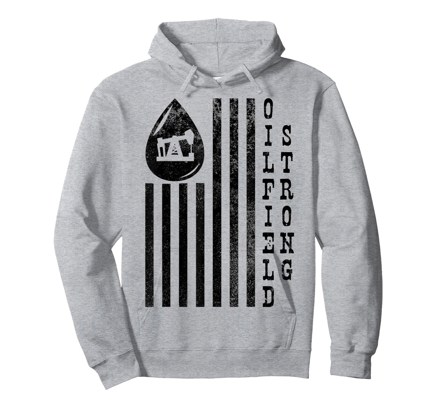 Oilfield Strong T-Shirt American Flag Pump Jack Distressed