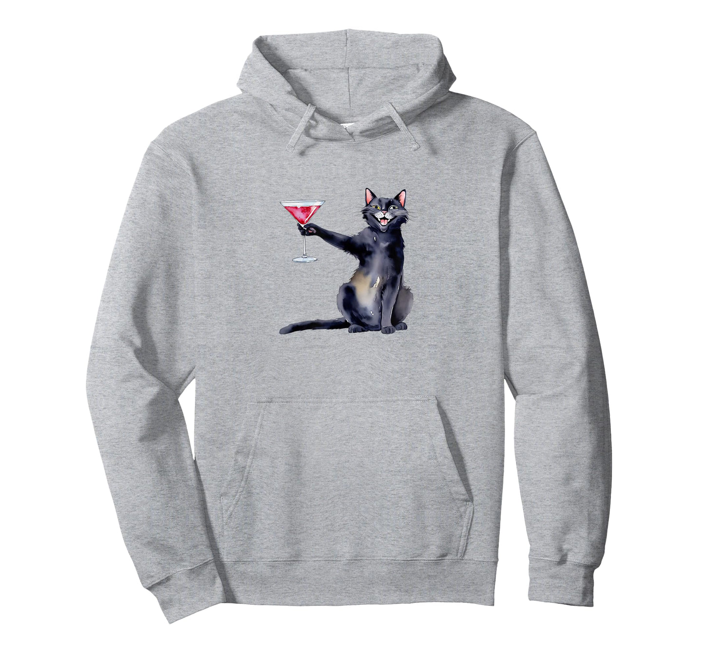 Cat with Martini Glass Cocktail T-Shirt