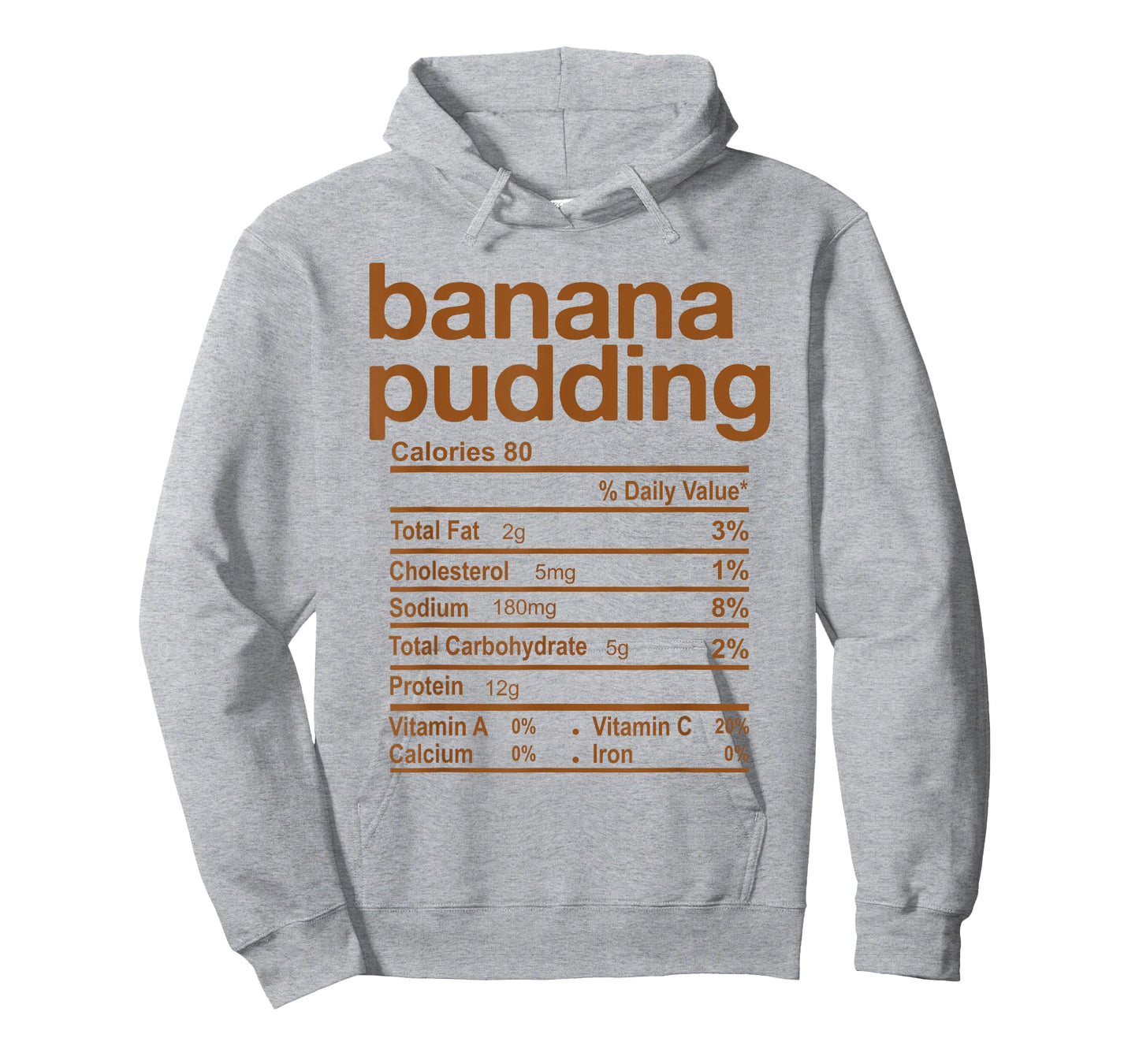 Banana Pudding Nutrition Facts Funny Thanksgiving Christmas T-Shirt