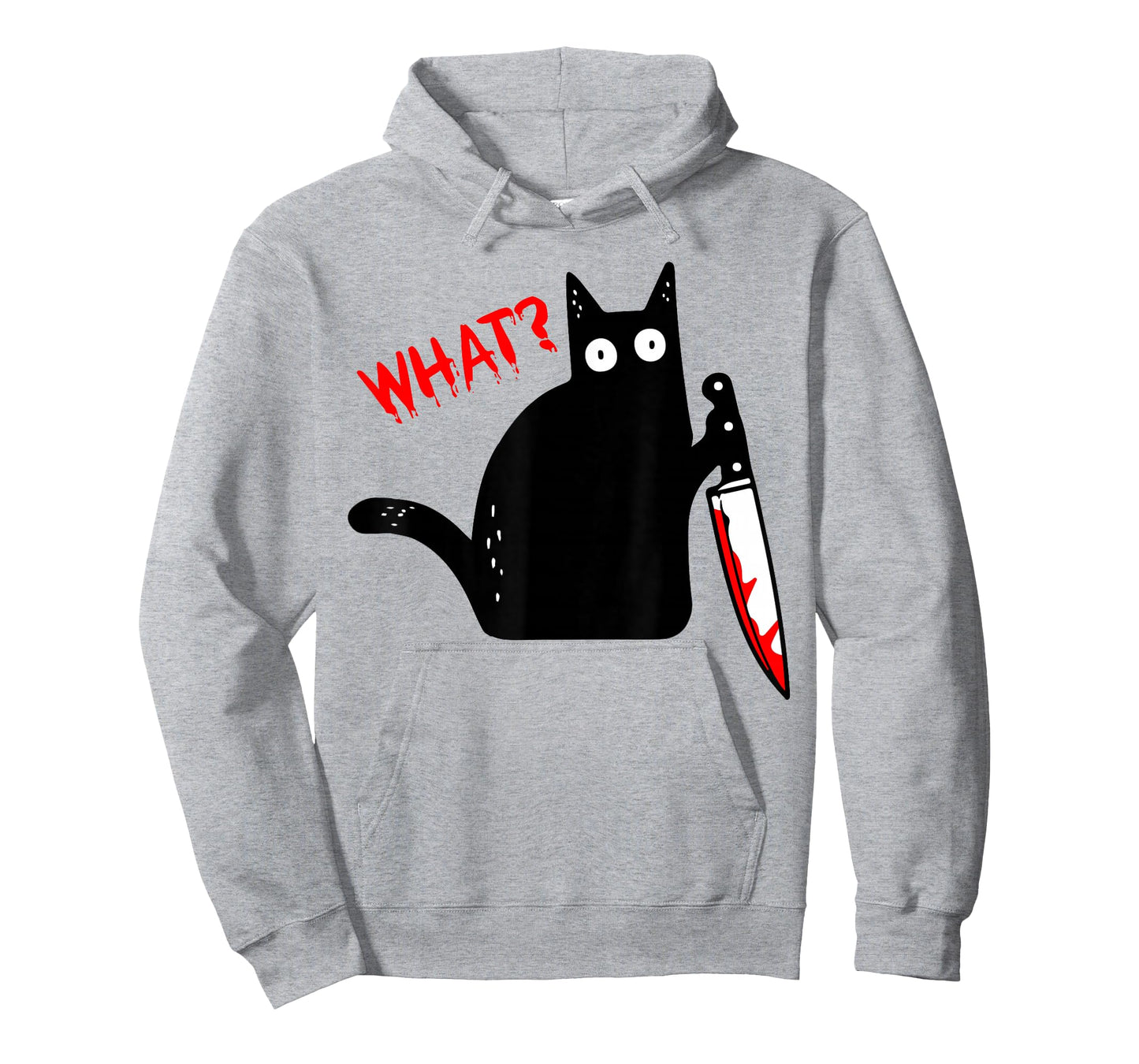 Funny Murderous Black Cat with Knife - Black Cat What? T-Shirt