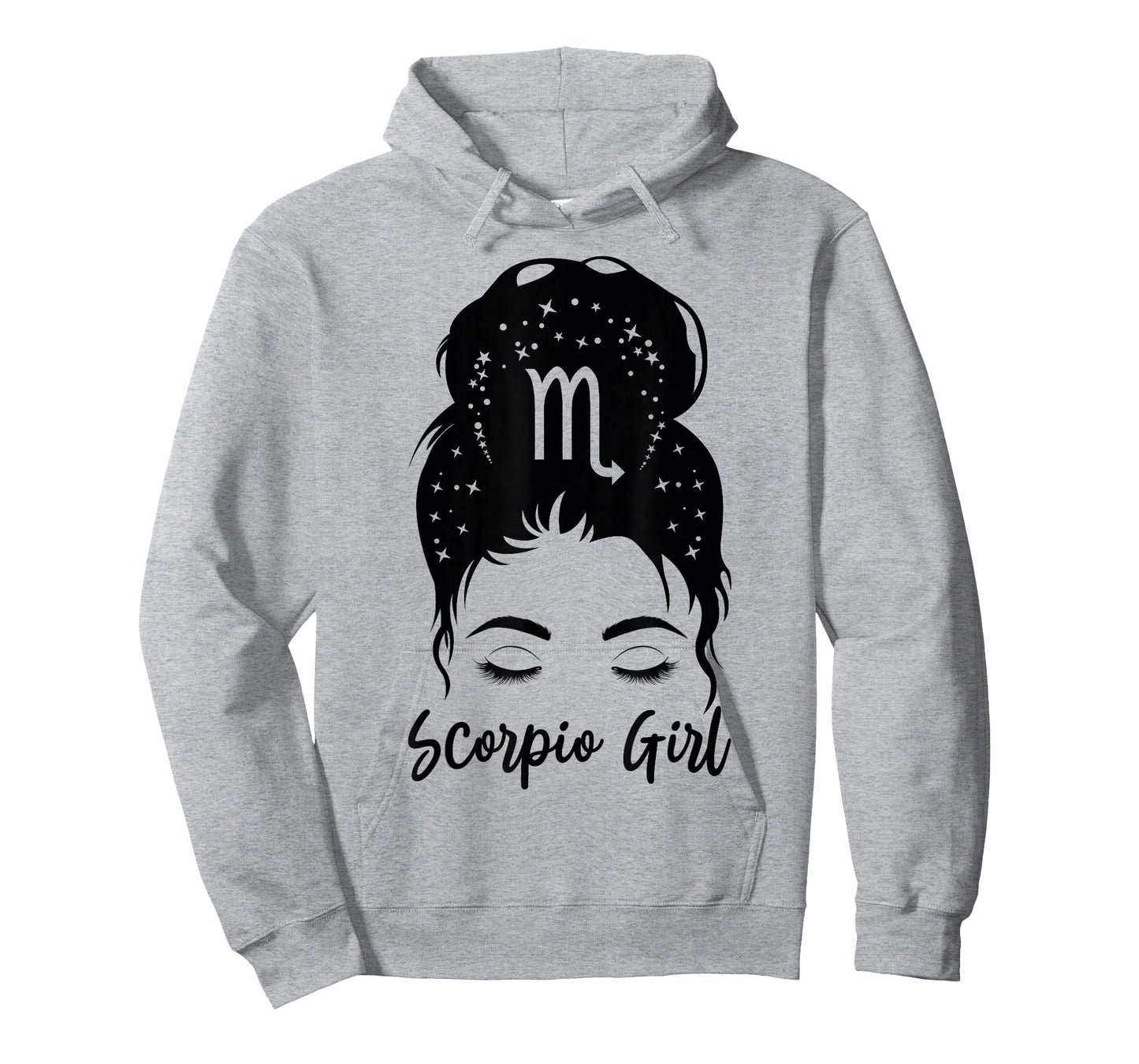 Scorpio Girl Messy Bun Zodiac Symbol Woman Birthday Costume T-Shirt