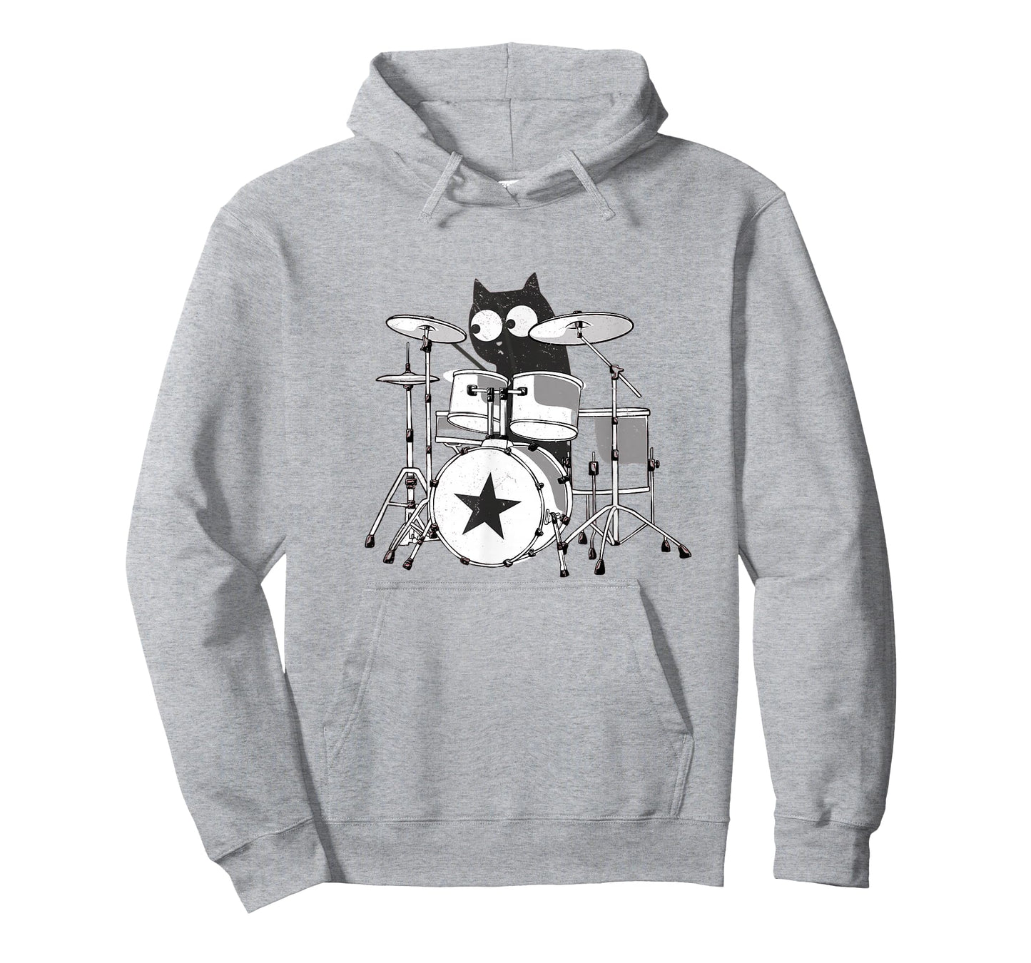 Funny Drummer Cat Playing in Band Kitty Punk Rockstar Kitten T-Shirt