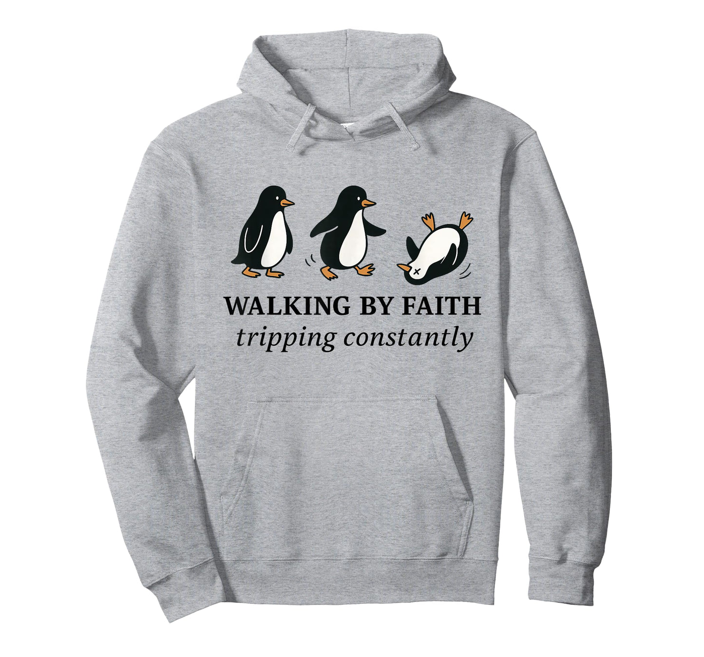 Christian Penguin Walking by Faith Tripping Constantly Bible T-Shirt