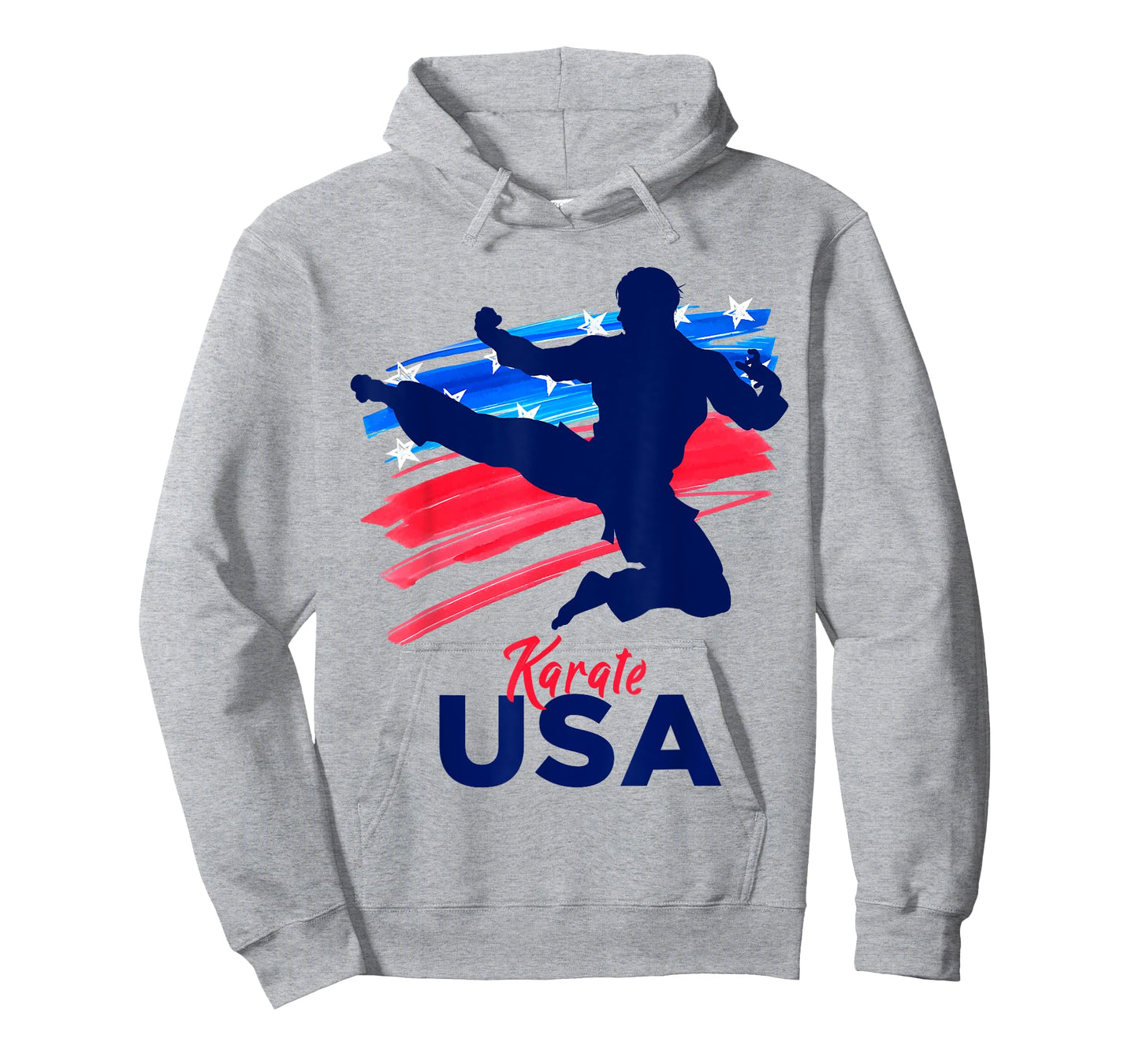 Karate Support the Team Student Sensei USA Flag American T-Shirt
