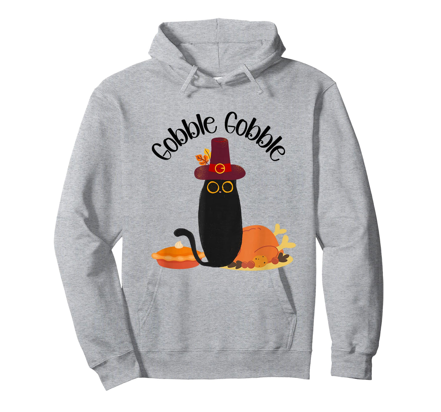 Thanksgiving Black Cat Gobble Gobble Cat Men Women Kids T-Shirt