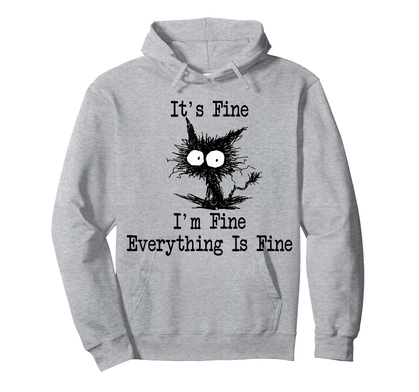 It's Fine I'm Fine Everything is Fine Funny Black Cat T-Shirt