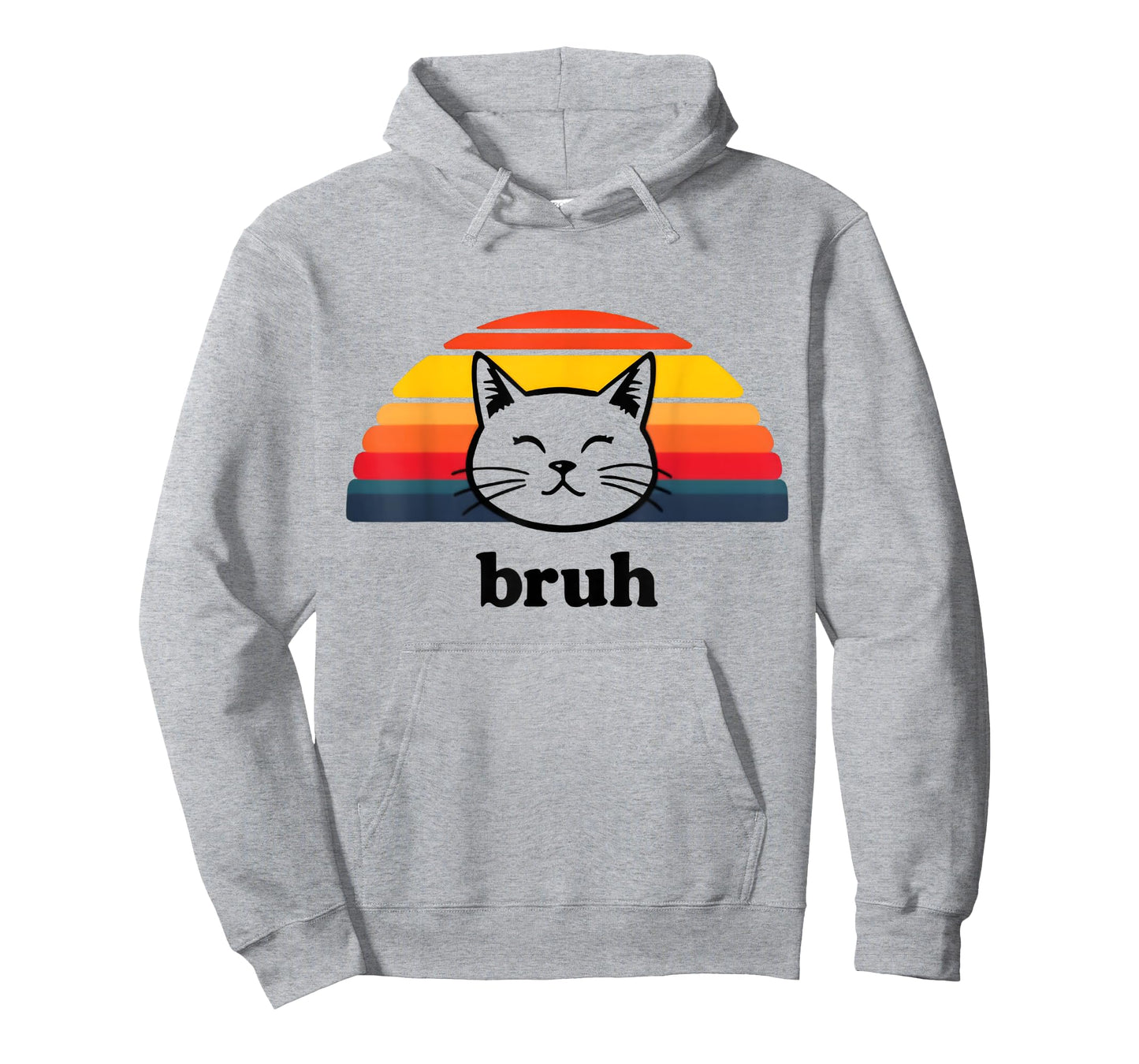 Funny Meme saying Bruh with Cat Greetings Teens Boys Men T-Shirt