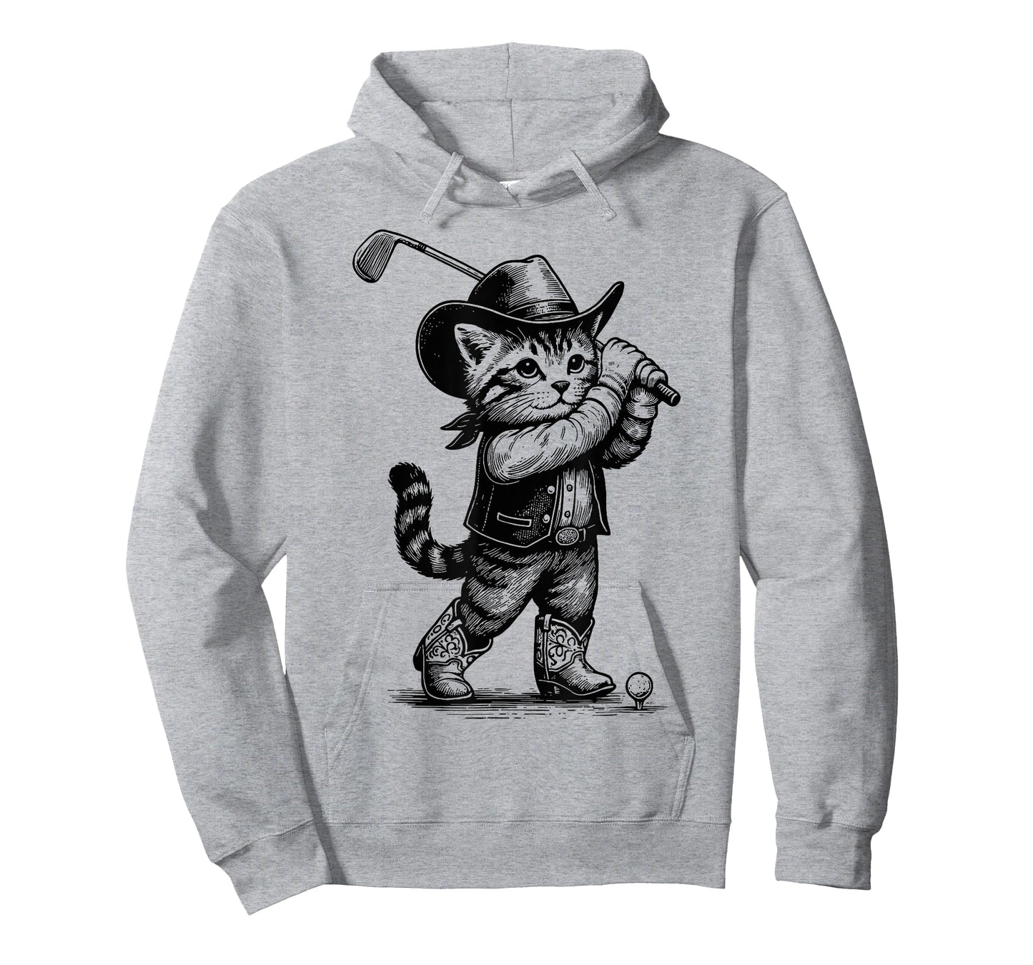 Vintage Cowboy Golf Cat Retro Animal Lover Sport Tee Style T-Shirt