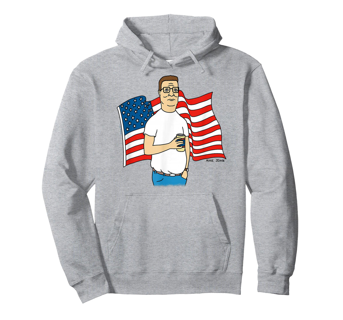 King of The Hill Hank Hill and American Flag Cartoon T-Shirt