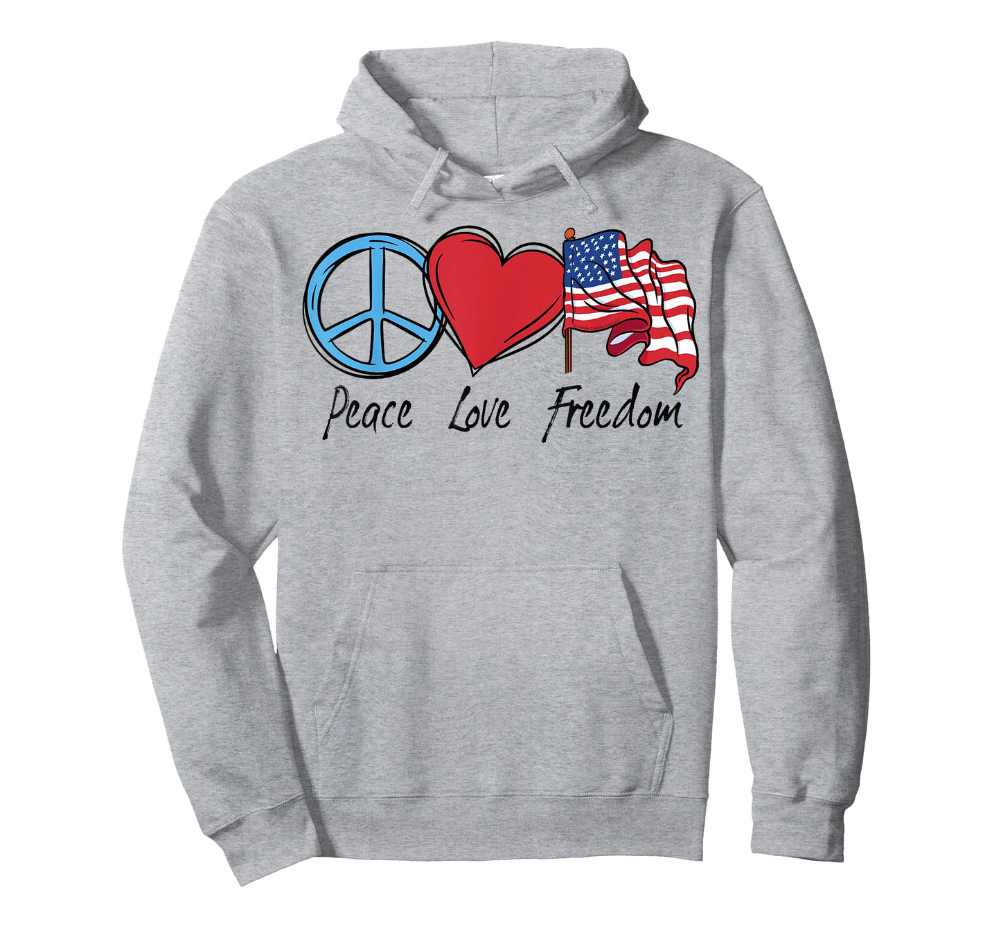 Patriotic Retro Peace Love Freedom USA Flag 4th of July T-Shirt for Women Kids Men