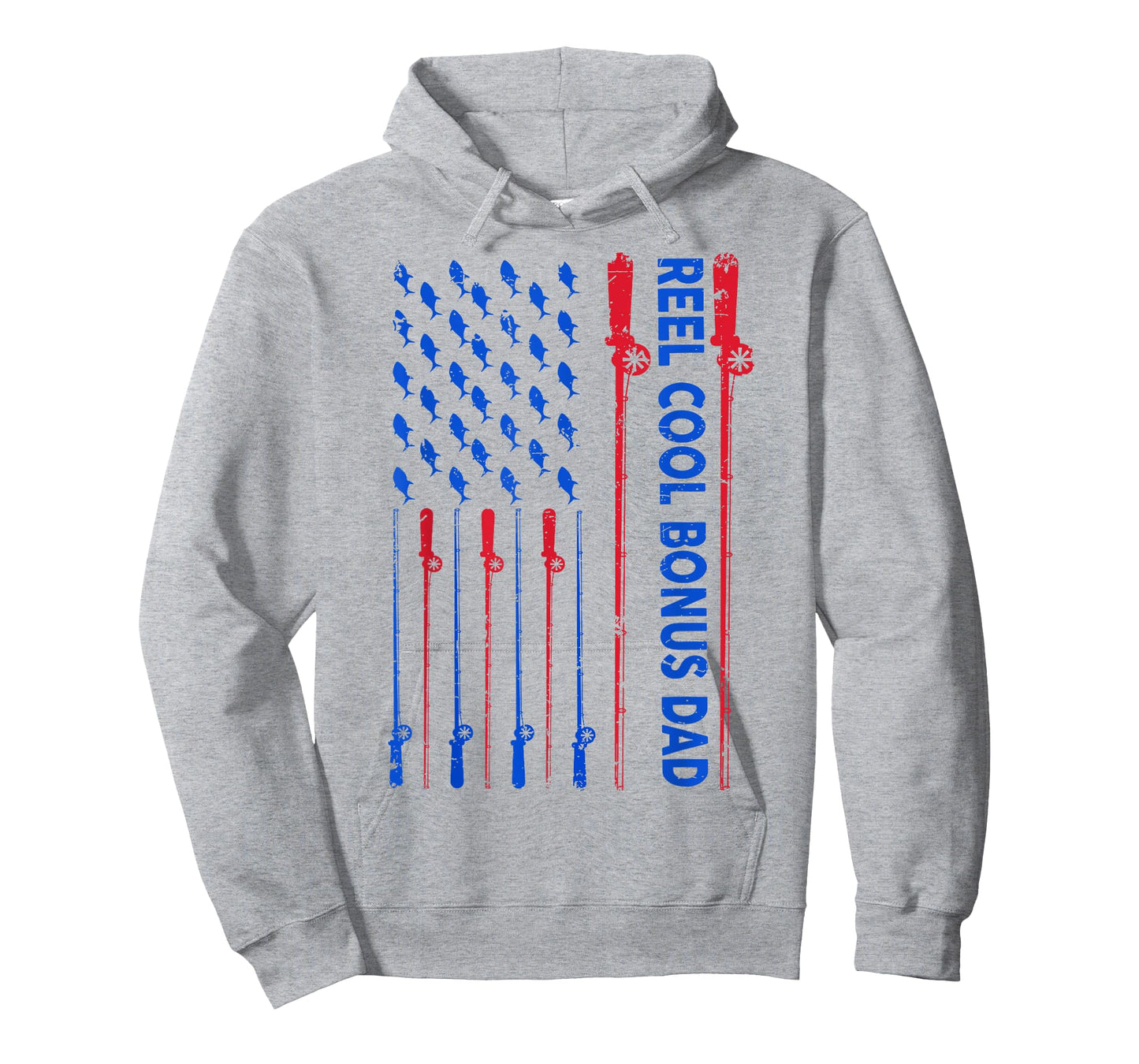 Reel Cool Bonus Dad Fishing Shirt 4th July US Flag Patriotic T-Shirt for Men
