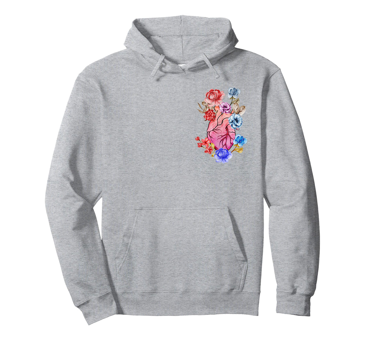 Anatomical Heart Human Heart Anatomy Flowers Floral T-Shirt