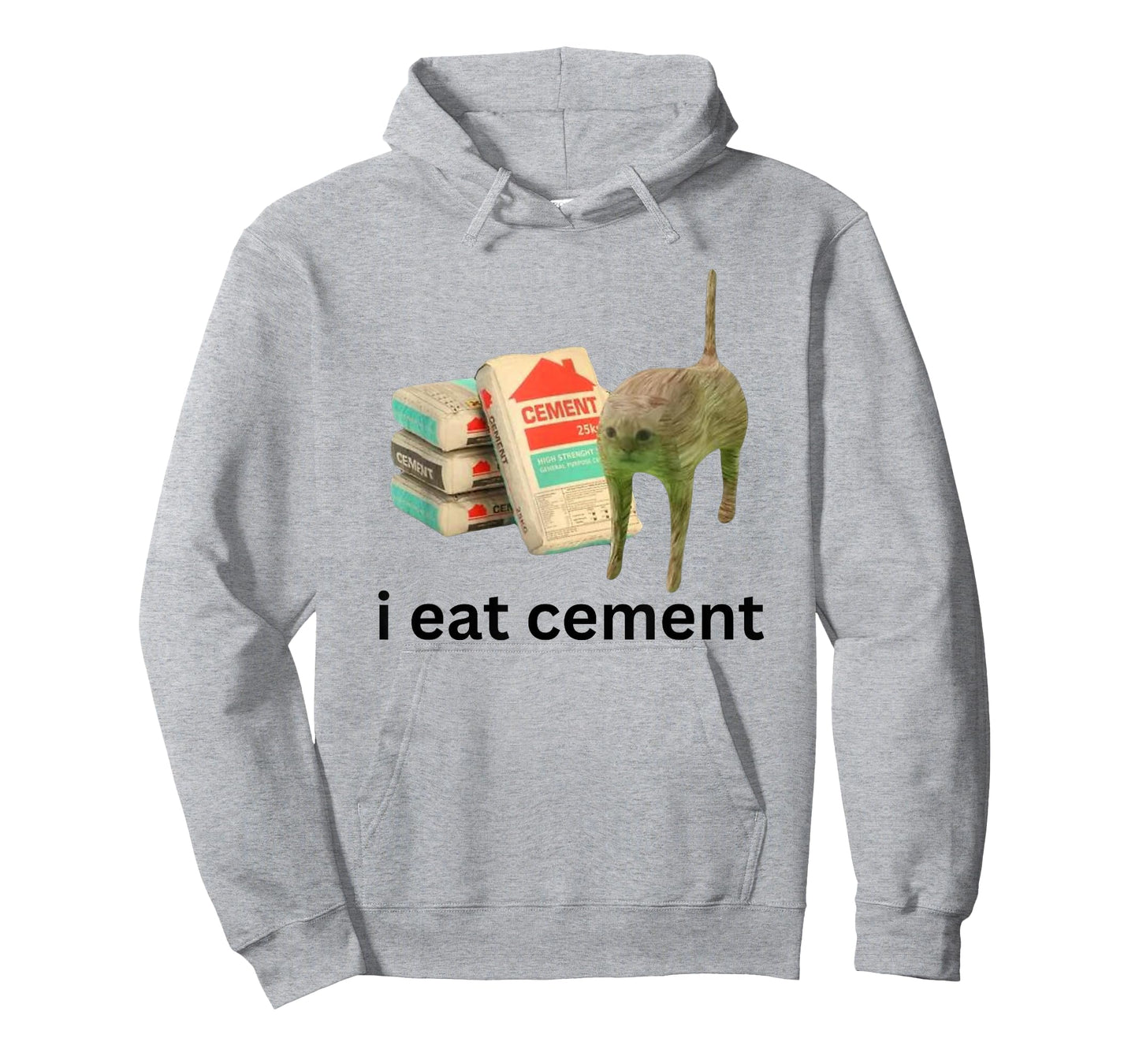 I Eat Cement Funny Cursed Cat Unhinged Meme T-Shirt