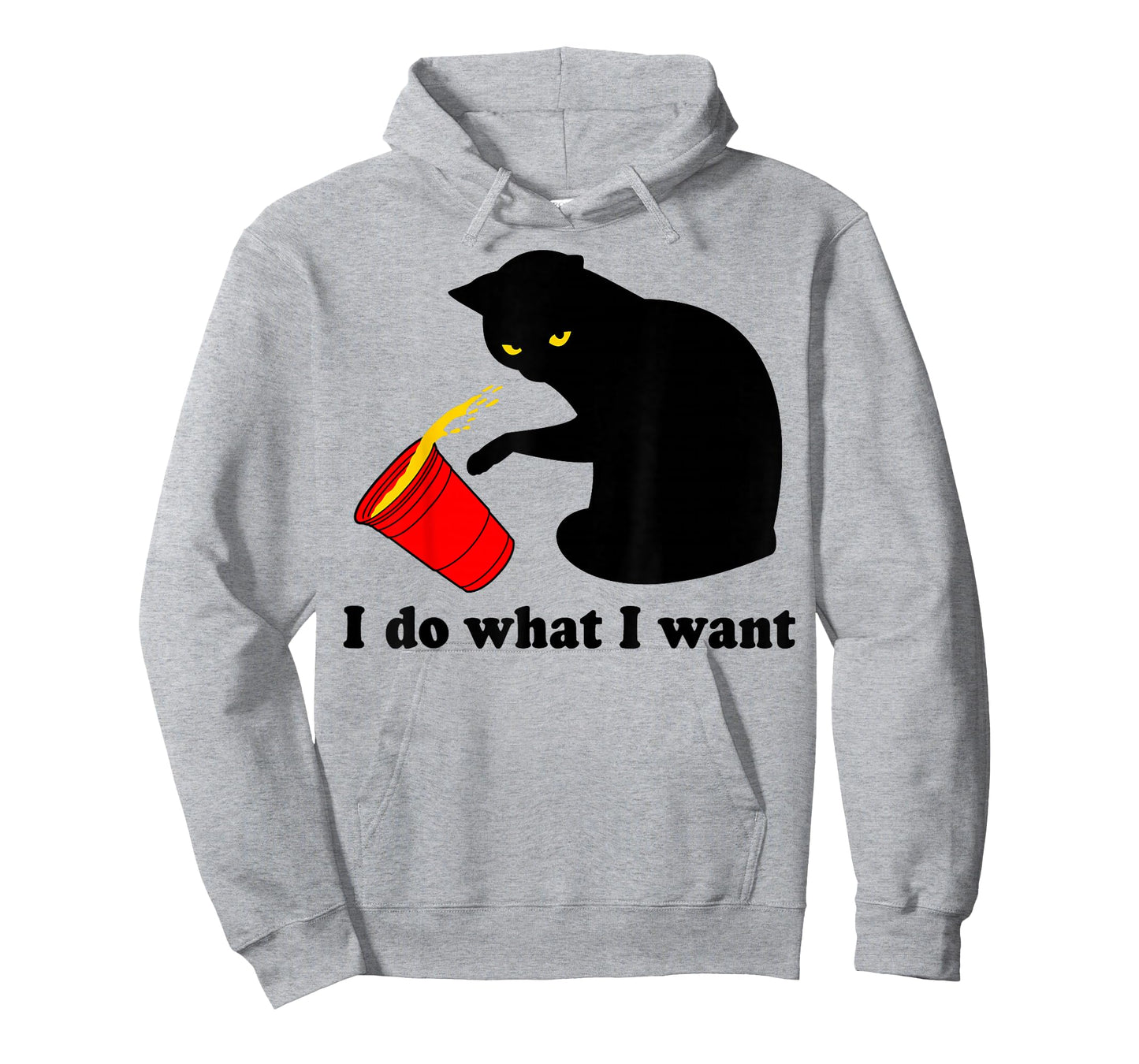 Mens Do What I Want Black Cat Red Cup Funny Graphic T-Shirt XL Dark Heather