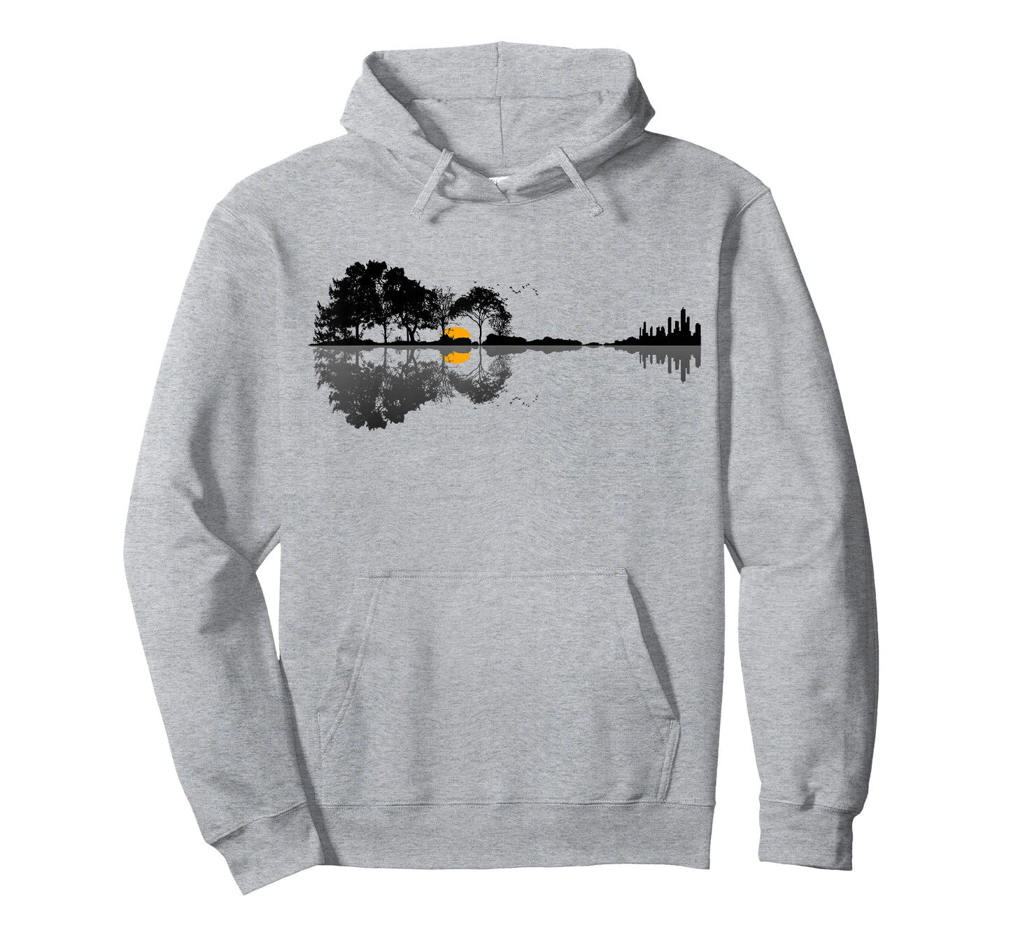 Retro Guitar T Shirt Lake Shadow Love Gitarre T-Shirt T-Shirt