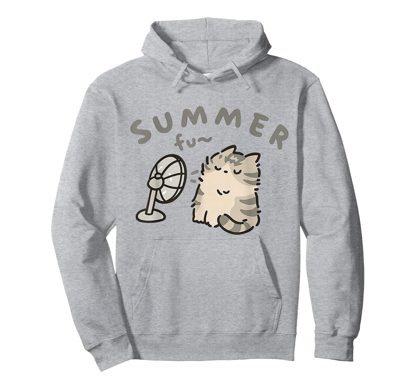 Summer Fun Lazy Cat Fan Cooling Funny Heat Humor Animal Love T-Shirt