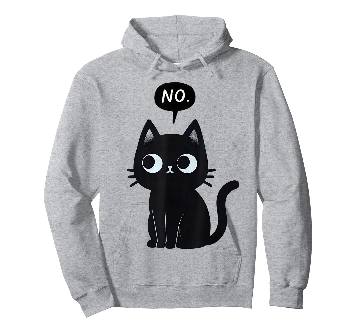 Cat Says No Funny Black Cat T-Shirt