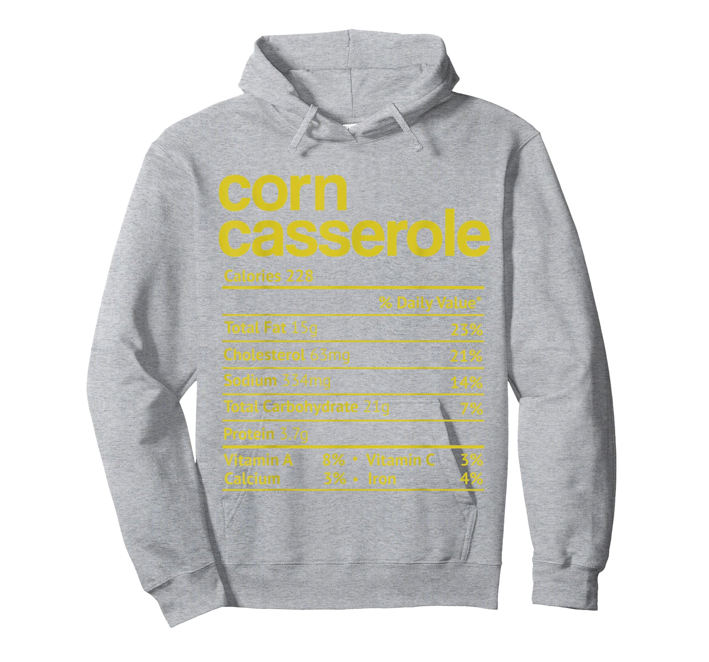 Corn Casserole Nutrition Fact Funny Thanksgiving Christmas T-Shirt