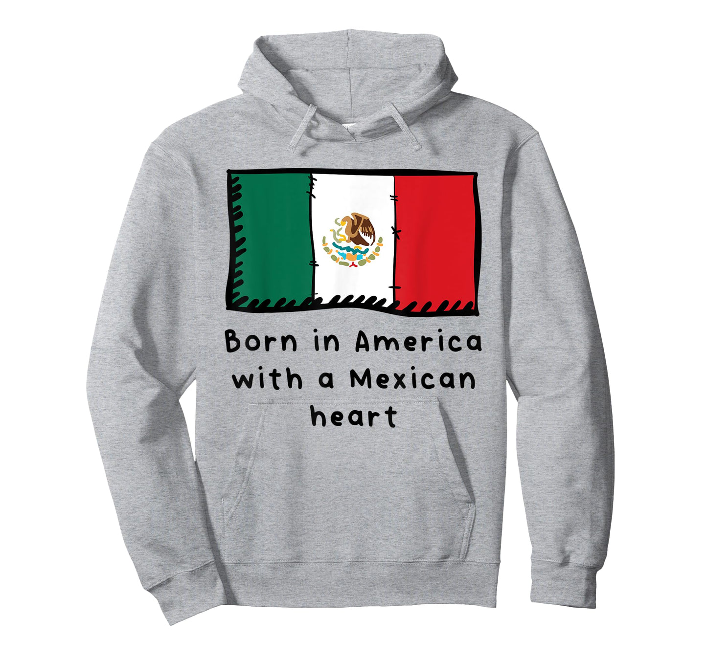 Born In America With A Mexican Heart Cute Mexico Flag T-Shirt