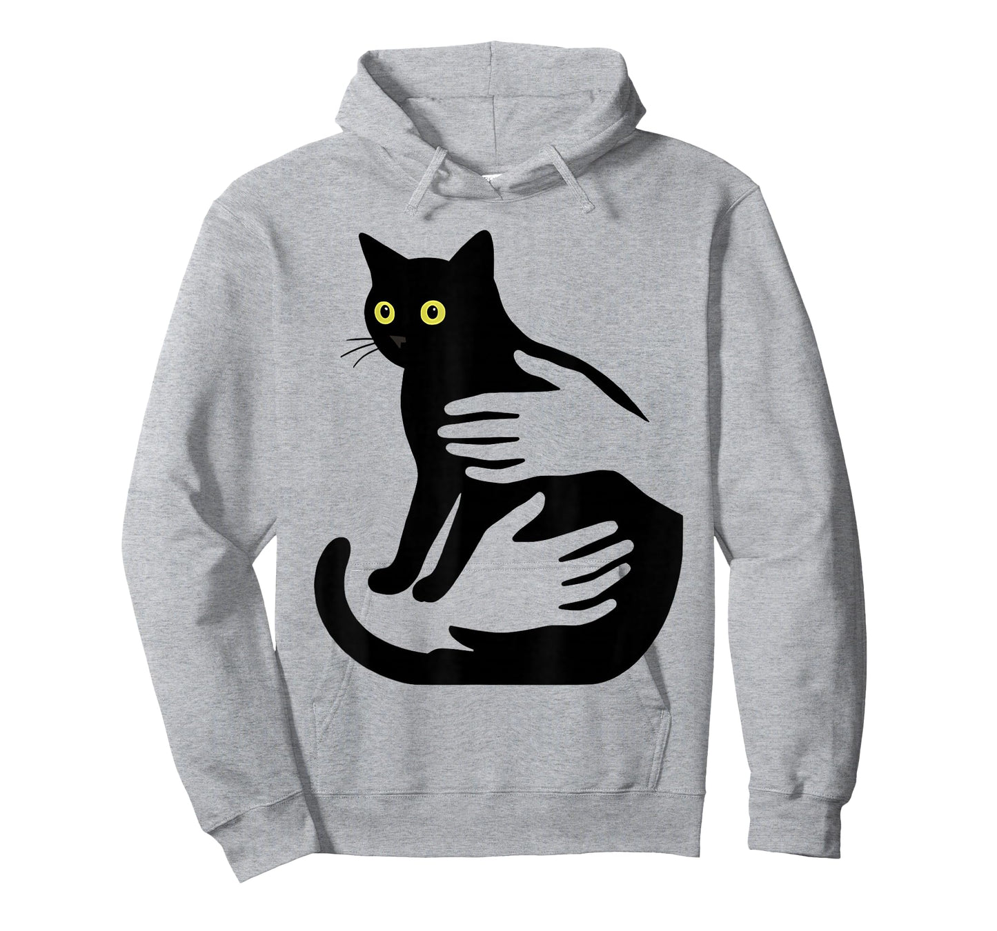 Black Cat with Hands Minimalist Cat Lovers T-Shirt