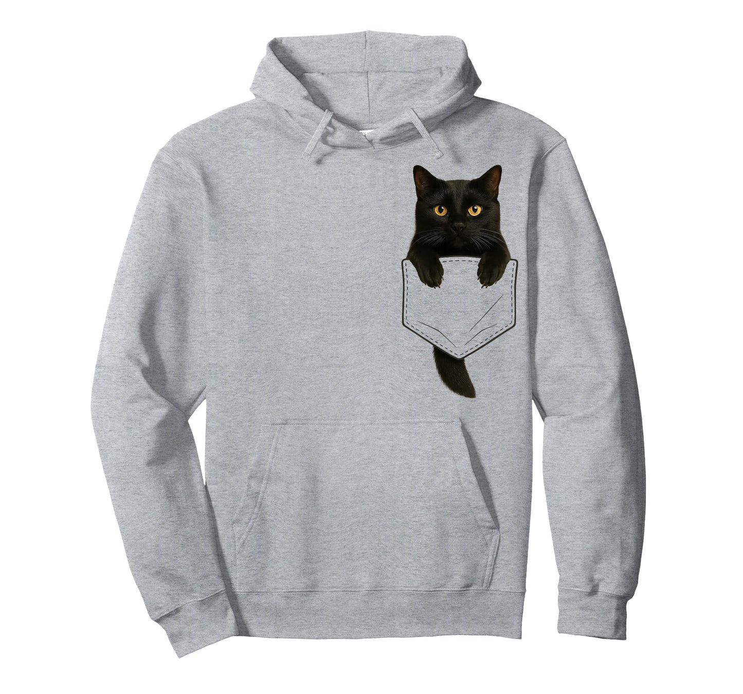 Cute Black Cat Pocket Funny Gifts Cat Mom Cat Dad Cat Lover T-Shirt