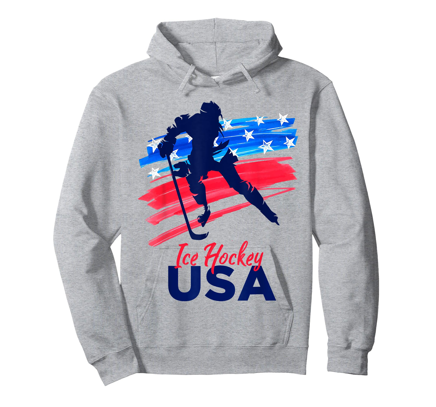Ice Hockey USA Support the Team Tshirt USA Flag Hockey Lover T-Shirt