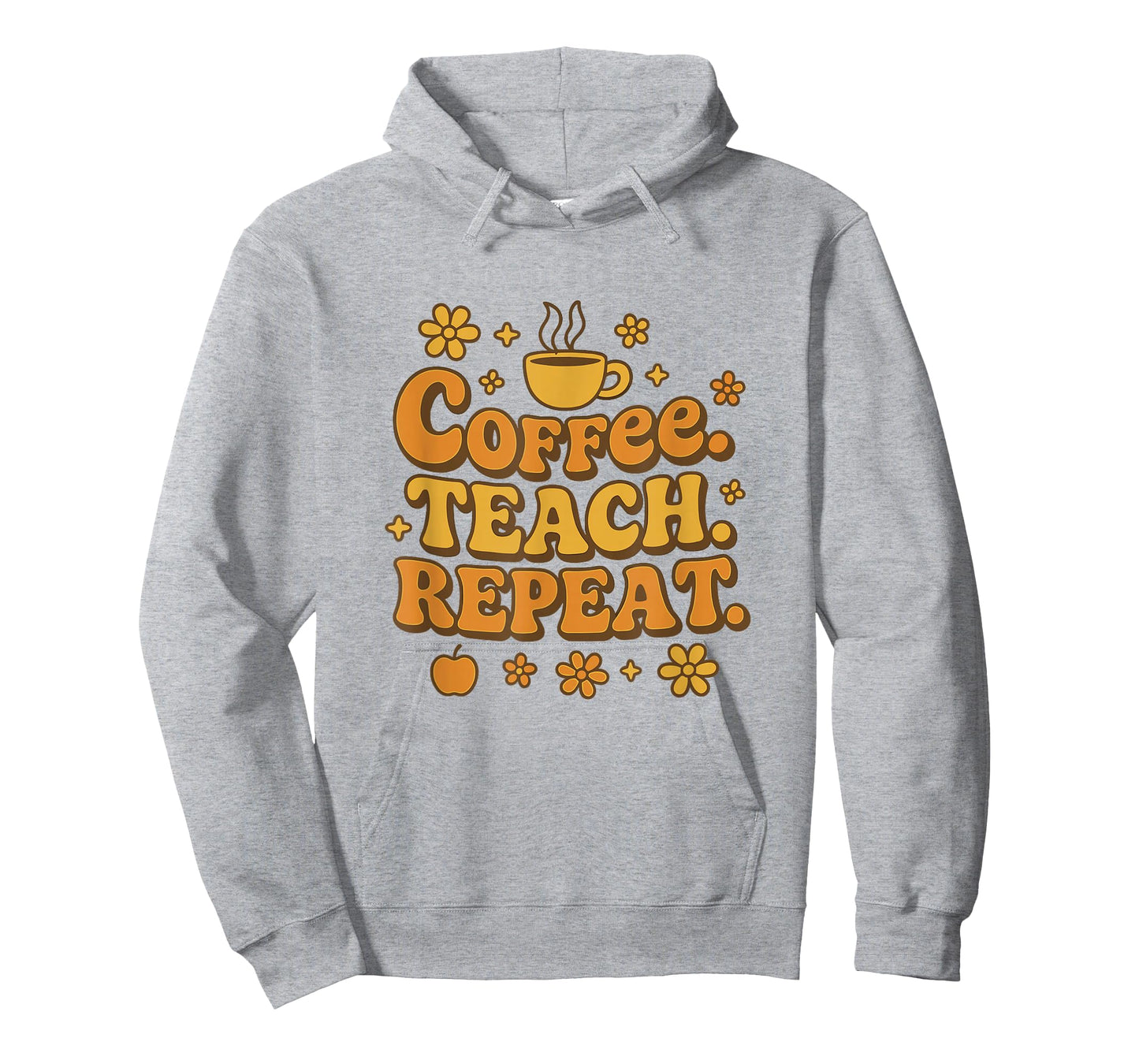 Groovy Coffee Teach Repeat Retro Teacher T-Shirt