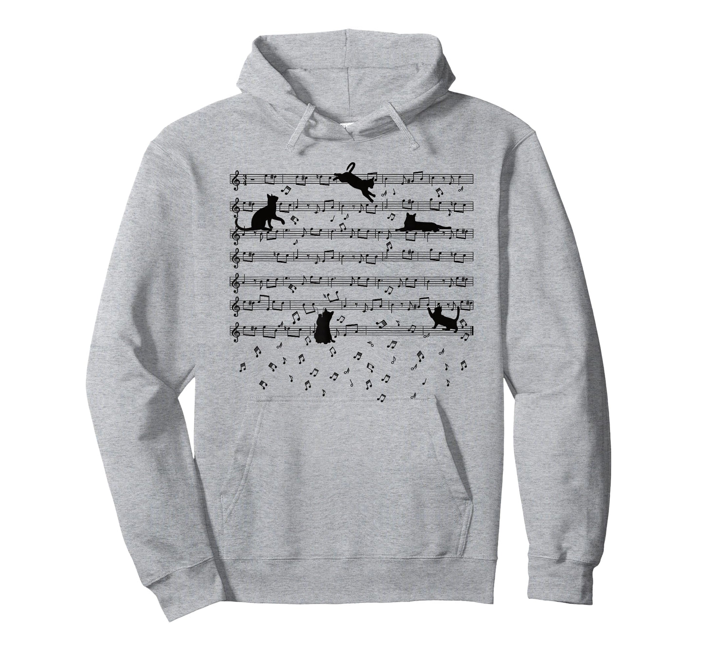 Cute Kitty Playing Music Note Clef Musician Music Cat Lover T-Shirt Small