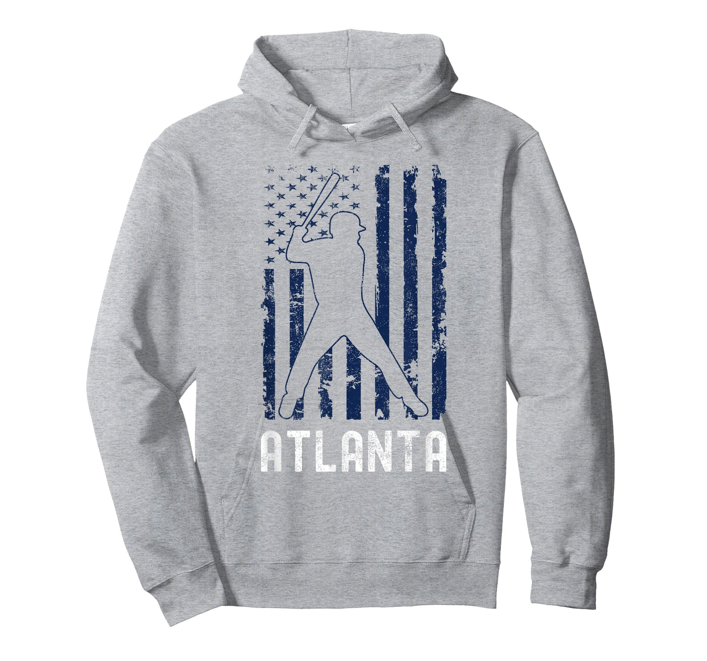 Atlanta American Flag Baseball Weathered T-Shirt