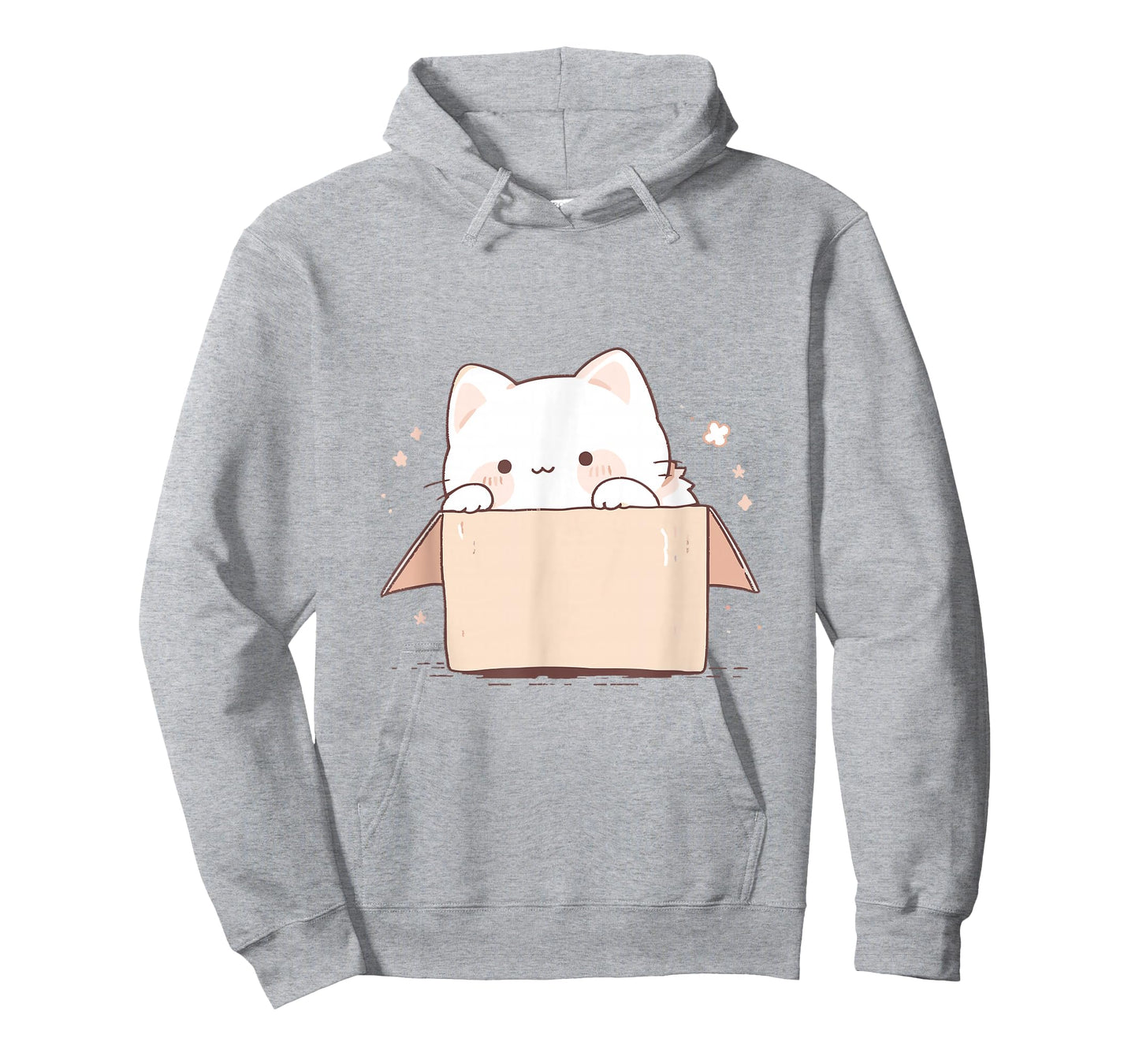Cute White Cat in a Box Japanese Kawaii T-Shirt