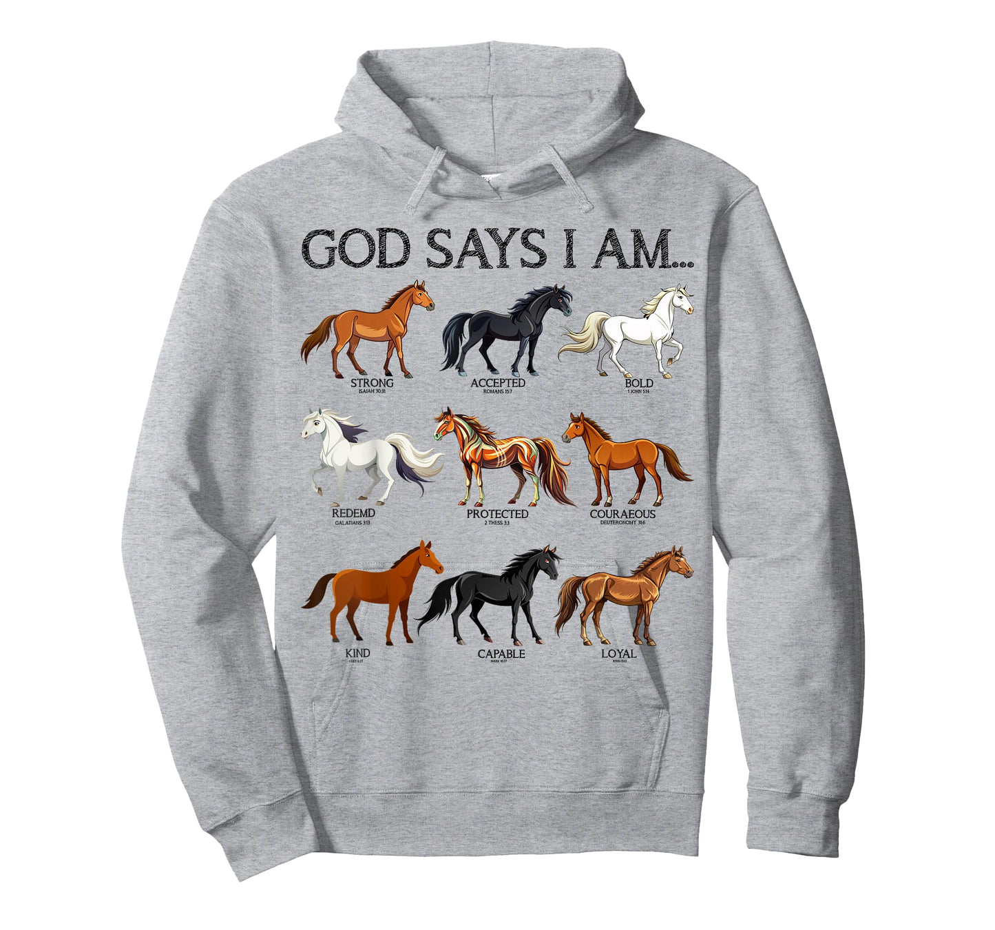 Horses God Says I Am Christian Girl Teen Bible Verse Jesus T-Shirt