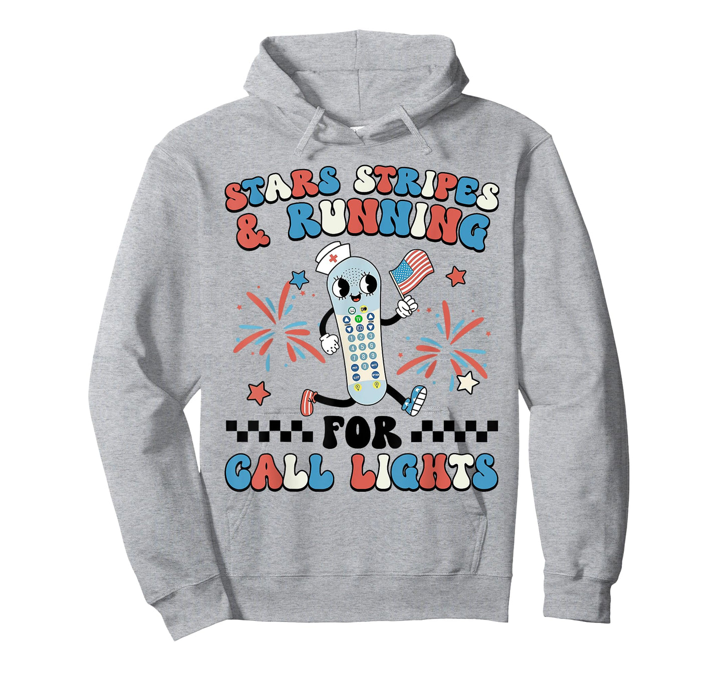 4th July ER Nurse Stars Stripes And Running For Call Lights T-Shirt